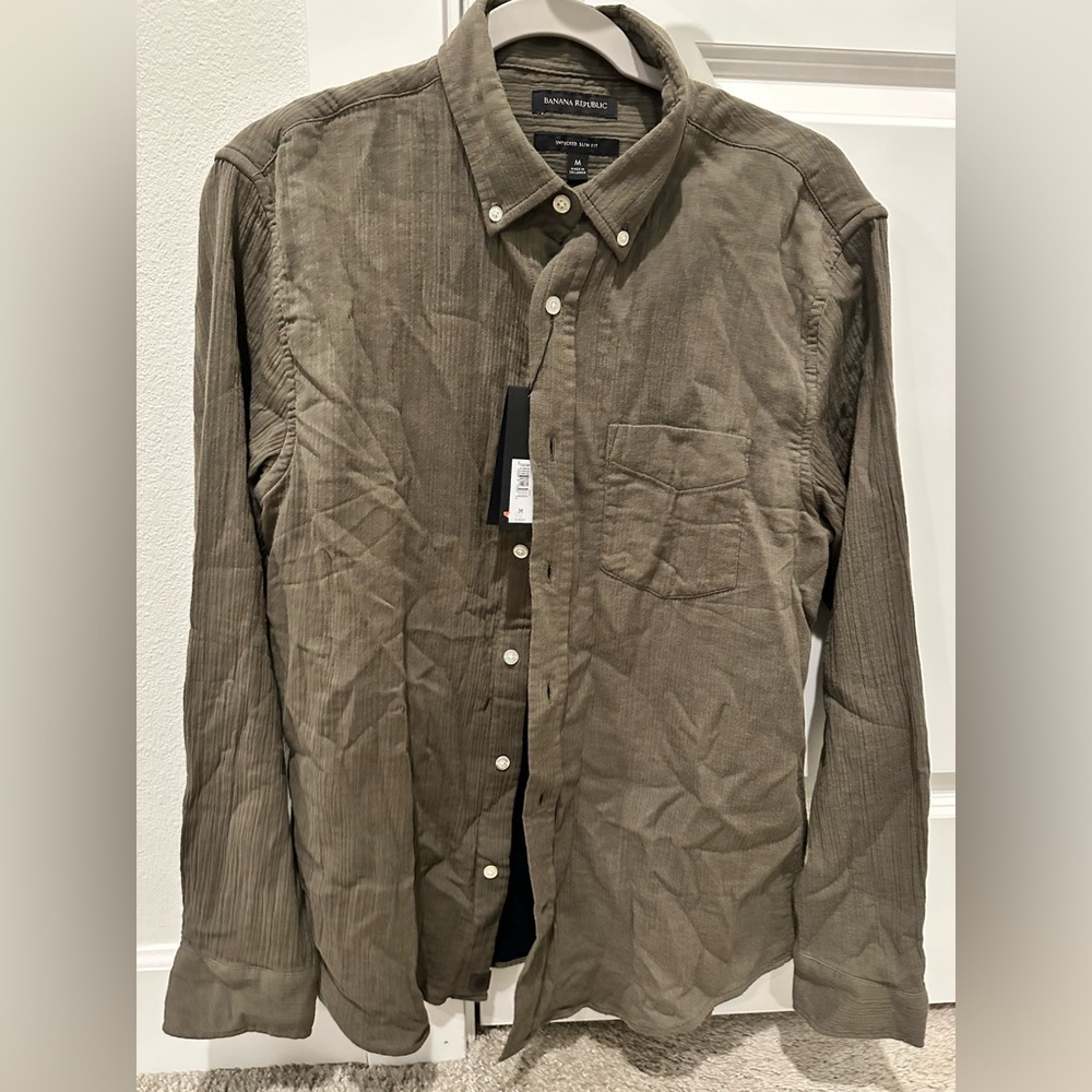 Banana Republic UNTUCKED SLIM-FIT DOUBLE-WEAVE SHIRT